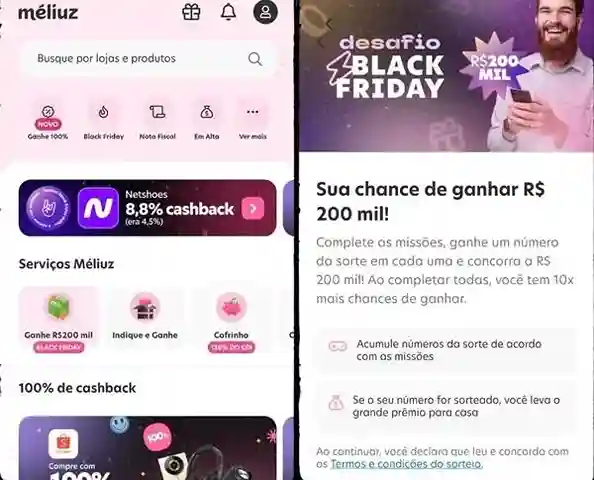 tela de missões do Méliuz Jogue e Ganhe com recompensas